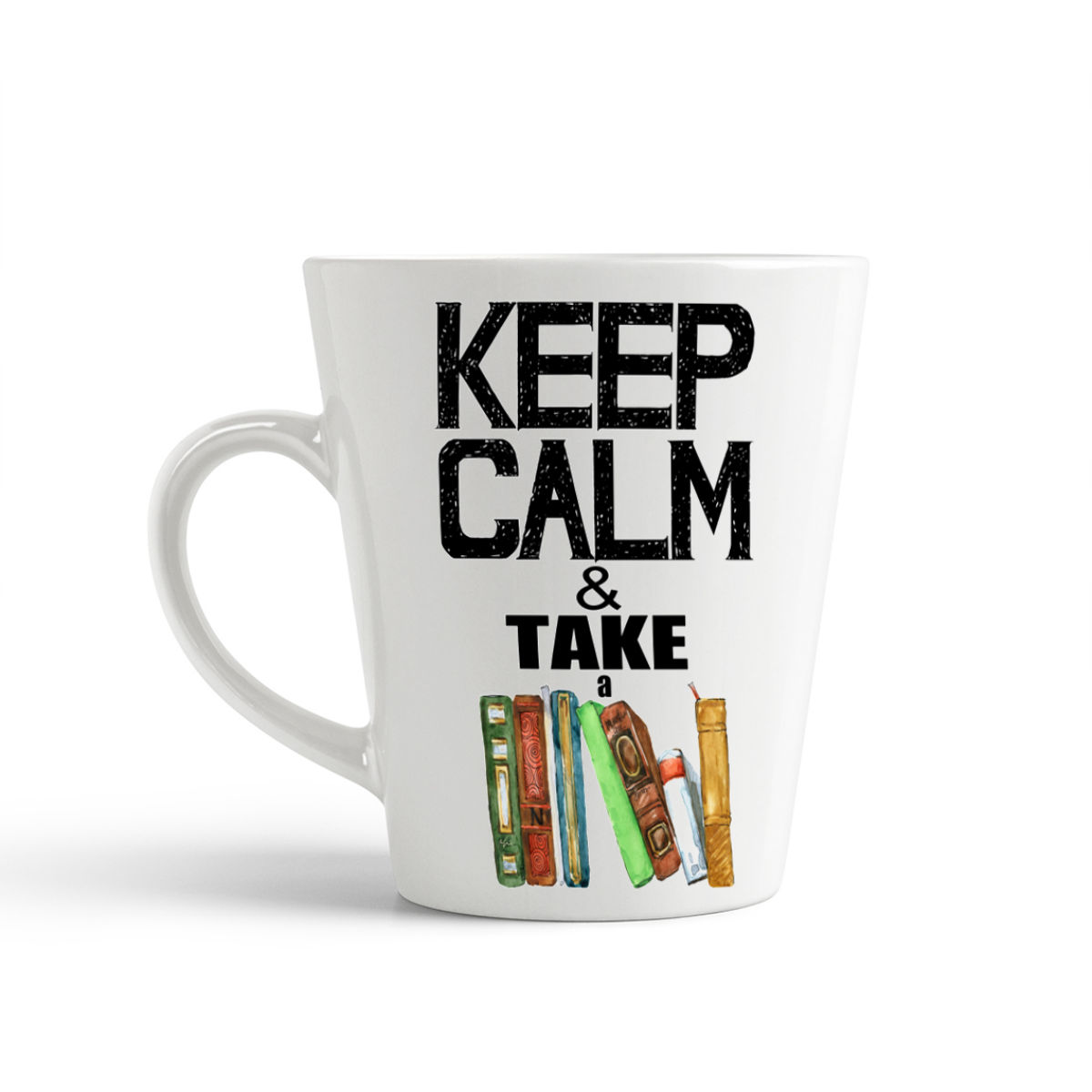 

Конусная кружка CoolPodarok Keep calm and take a books
