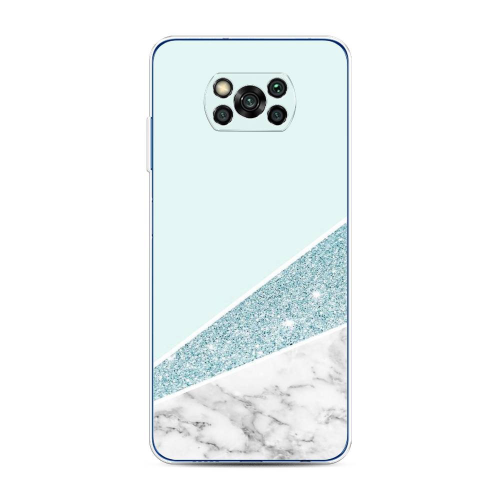 

Чехол Awog на Poco X3/X3 Pro "Мрамор с голубыми блестками", Разноцветный, 39250-3