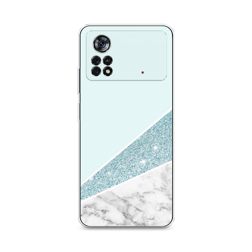 

Чехол Awog на Poco X4 Pro 5G "Мрамор с голубыми блестками", Разноцветный, 313150-3