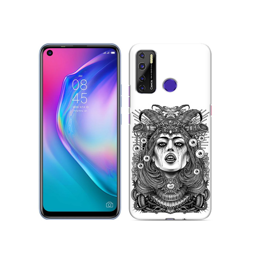 

Чехол MyPads Tocco для Tecno Camon 15 портрет девушки черно белый, Прозрачный, Tocco