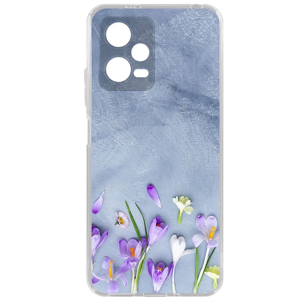 

Чехол-накладка Krutoff Clear Case Цветочное настроение для Poco X5, Прозрачный