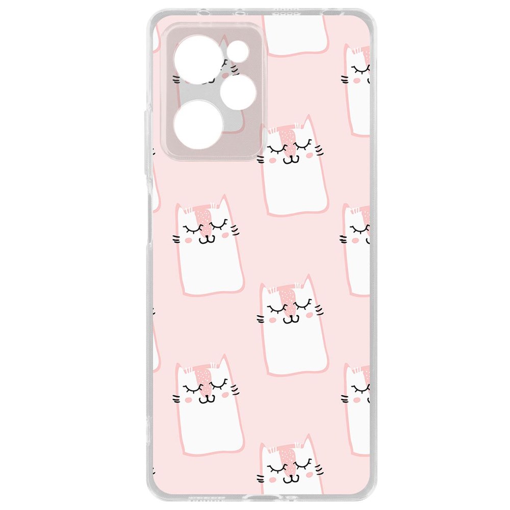 

Чехол-накладка Krutoff Clear Case Котики паттерн для Xiaomi Poco X5 Pro, Прозрачный