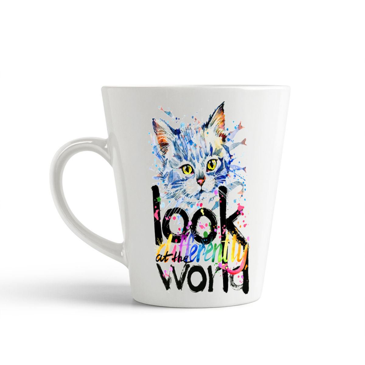 

Конусная кружка CoolPodarok Look at the world differently. Котенок