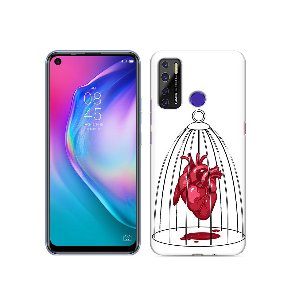 

Чехол MyPads Tocco для Tecno Camon 15 сердце в клетке, Прозрачный, Tocco
