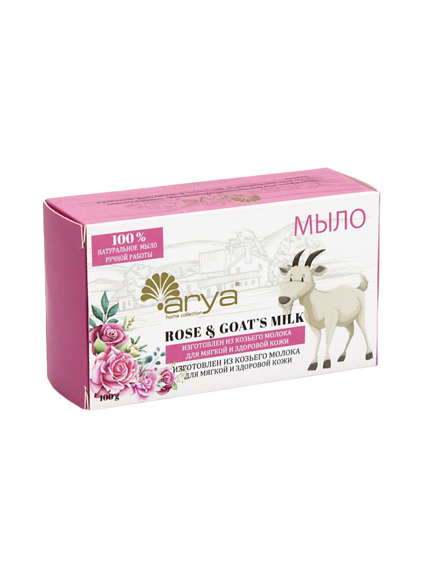 Мыло Arya Goat Milk&Rose, 100 г дезинфицирующее мыло для пилинга rose de mer savon suprem