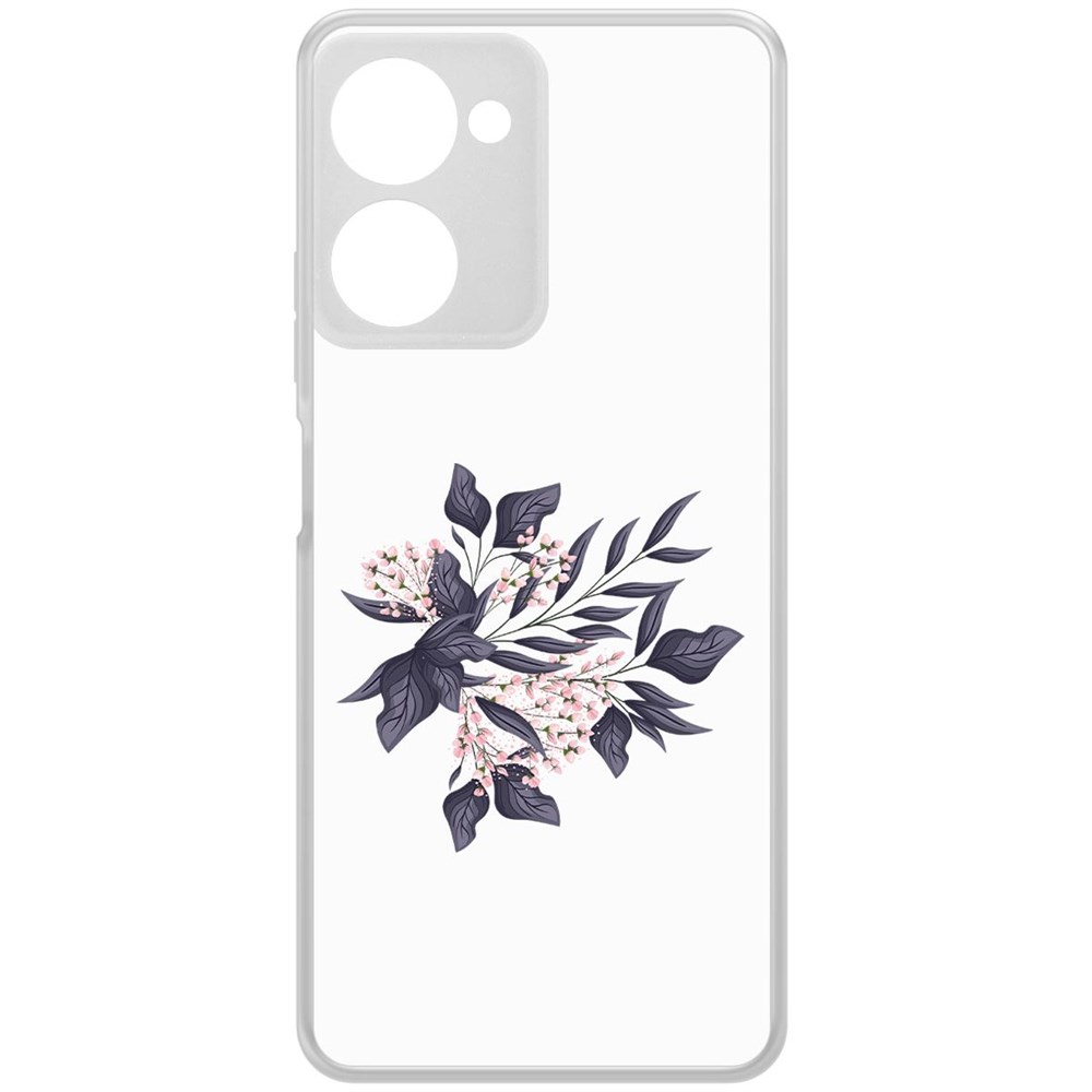 

Чехол-накладка Krutoff Clear Case Розовые бутоны для Realme 10 Pro