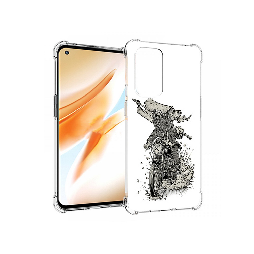 

Чехол MyPads Tocco для OnePlus 9 Pro медведь на мотоцикле (PT159597.127.467), Прозрачный, Tocco