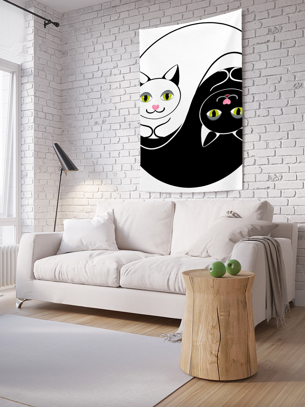 

Вертикальное фотопанно на стену JoyArty Коты Инь и ян 100x150 см, Коты Инь и ян