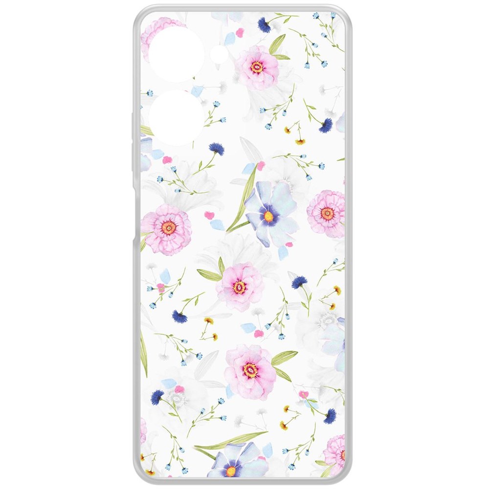 

Чехол-накладка Krutoff Clear Case Цветочный паттерн 3 для Realme 10 Pro, Прозрачный