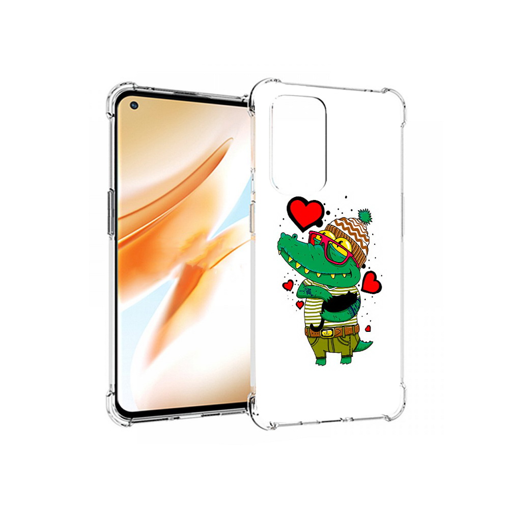 

Чехол MyPads Tocco для OnePlus 9 Pro Влюбленный крокодил (PT159597.127.48), Прозрачный, Tocco