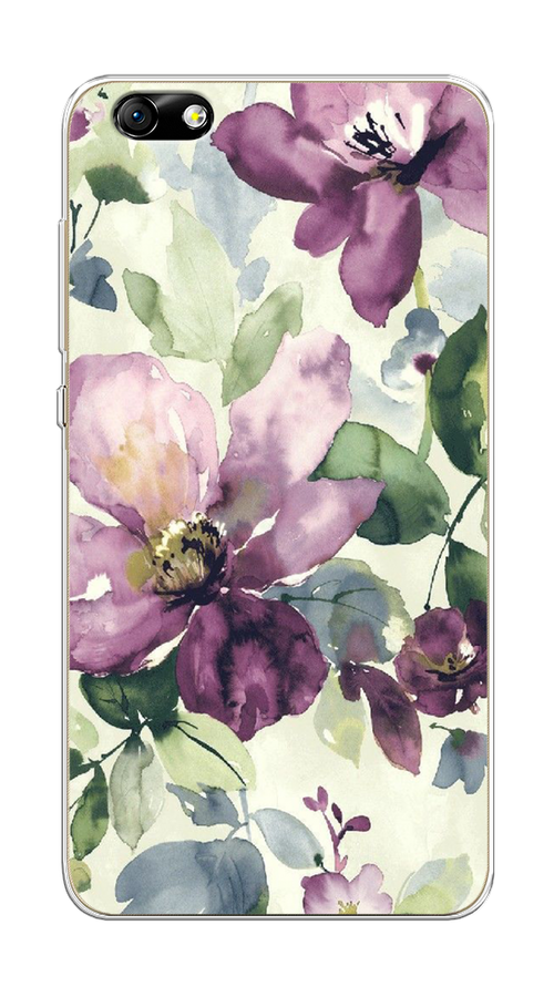 

Чехол Awog на Honor 4X "Сиреневые цветы-акварель", Разноцветный, 63550-10