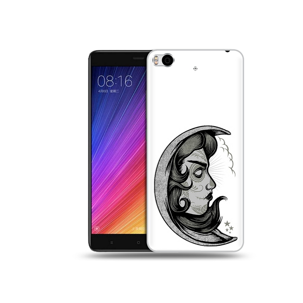 

Чехол MyPads Tocco для Xiaomi Mi 5S черно белая луна с лицом (PT91899.330.680), Прозрачный, Tocco