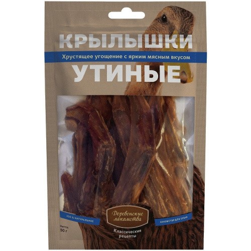 

Лакомство для собак ДЕРЕВЕНСКИЕ ЛАКОМСТВА Крылышки утиные, 10 шт
