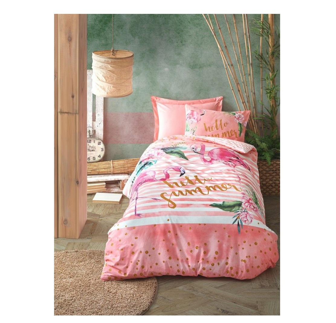 фото Комплект детского постельного белья cotton box фламинго, хлопок, 1,5 спальный, розовый
