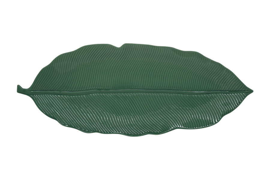 фото Блюдо листок сервировочное мадагаскар easy life 39 х 16 см зелёный el-r2050/legr