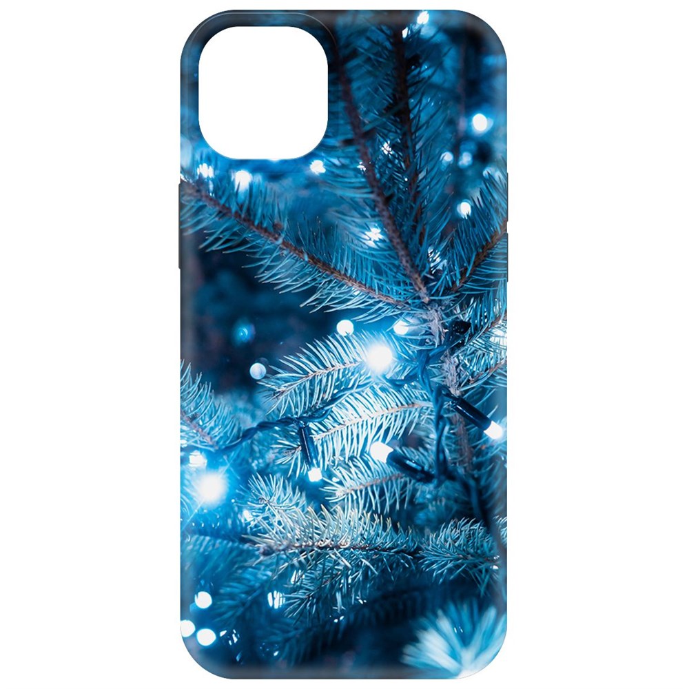 Чехол-накладка Krutoff Soft Case Гирлянда для iPhone 15 Plus черный