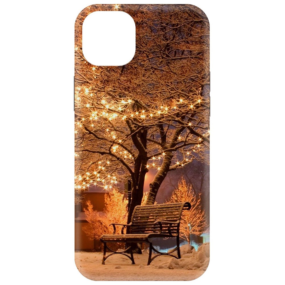 

Чехол-накладка Krutoff Soft Case Зимний парк для iPhone 15 Plus черный