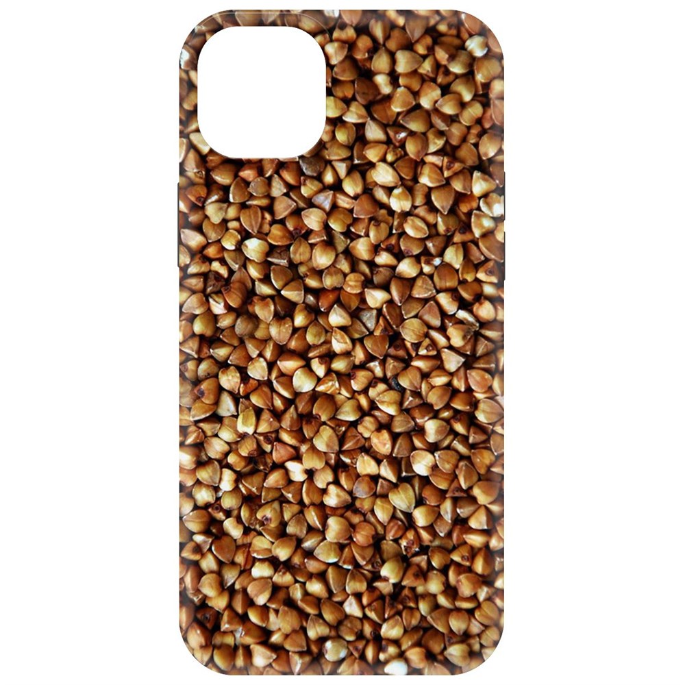 

Чехол-накладка Krutoff Soft Case Гречка для iPhone 15 Plus черный