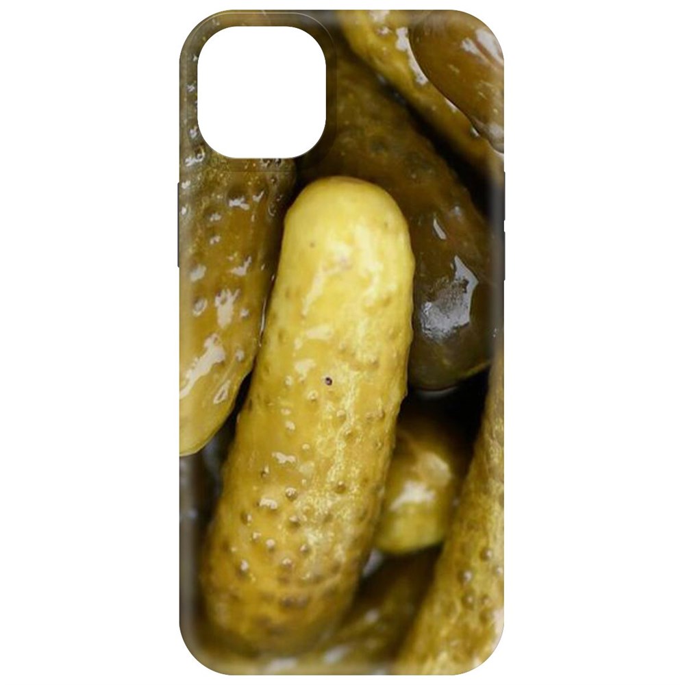 

Чехол-накладка Krutoff Soft Case Огурчики для iPhone 15 Plus черный
