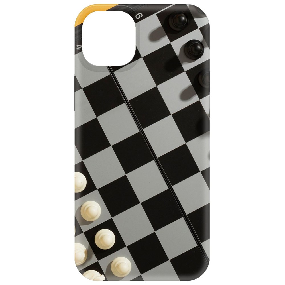 

Чехол-накладка Krutoff Soft Case Шахматы для iPhone 15 Plus черный