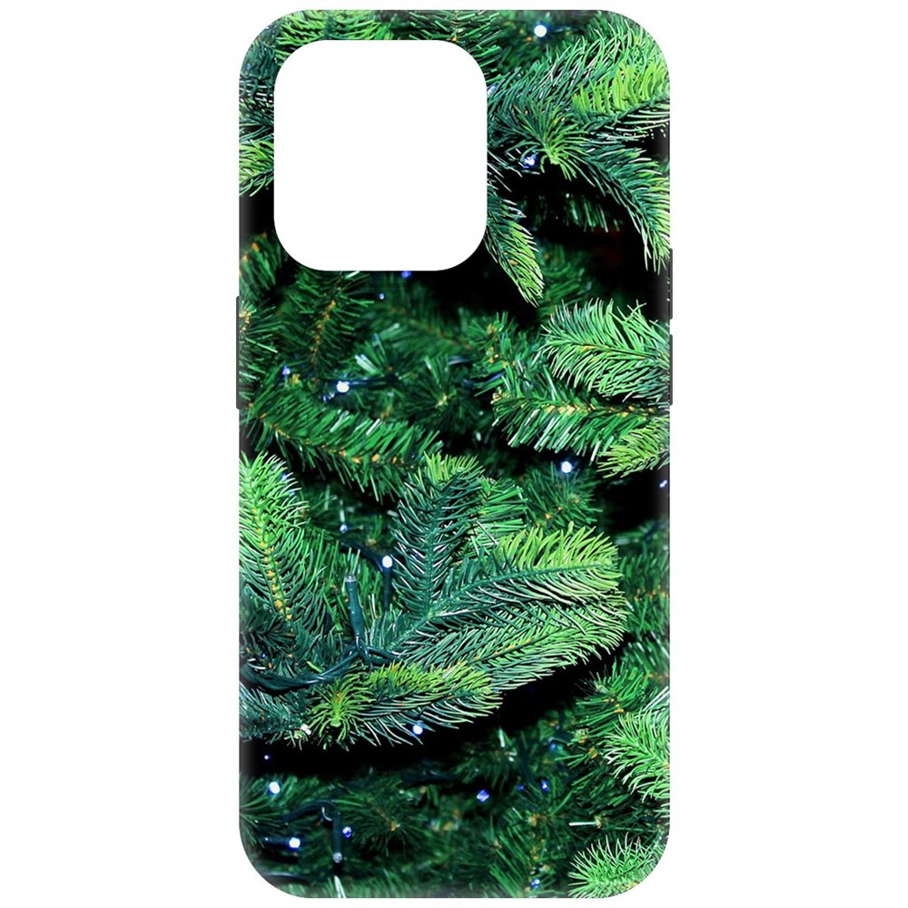 

Чехол-накладка Krutoff Soft Case Еловые лапки для iPhone 15 Pro черный