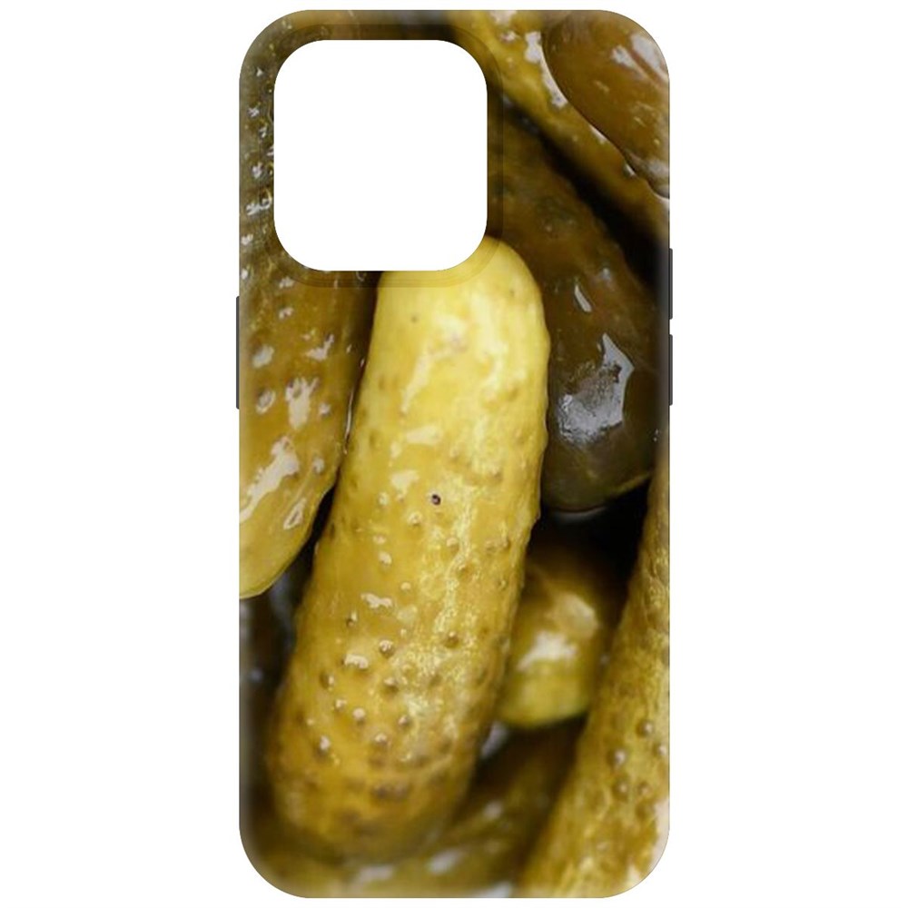 

Чехол-накладка Krutoff Soft Case Огурчики для iPhone 15 Pro черный
