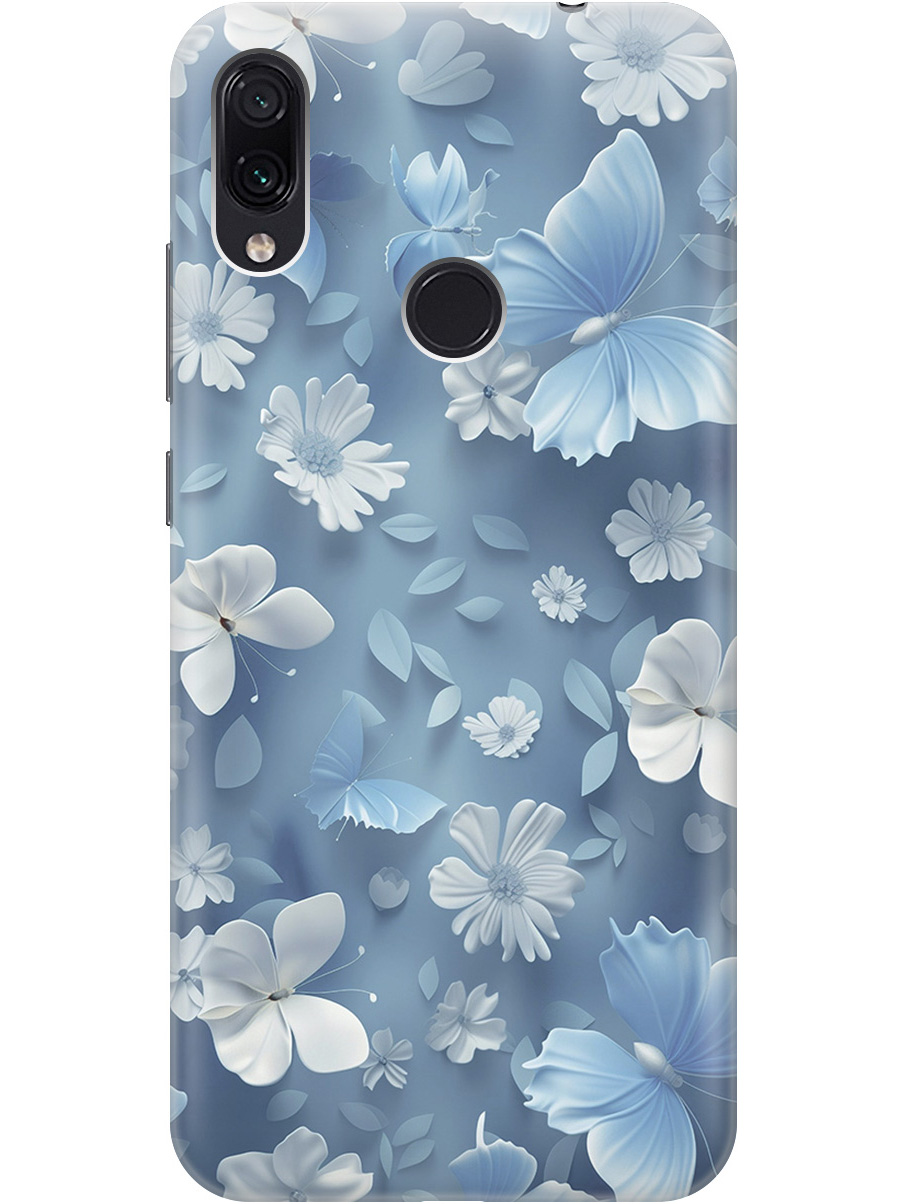 

Силиконовый чехол на Xiaomi Redmi Note 7/Note 7 Pro с принтом "Голубые бабочки", Прозрачный;белый;голубой, 720434910