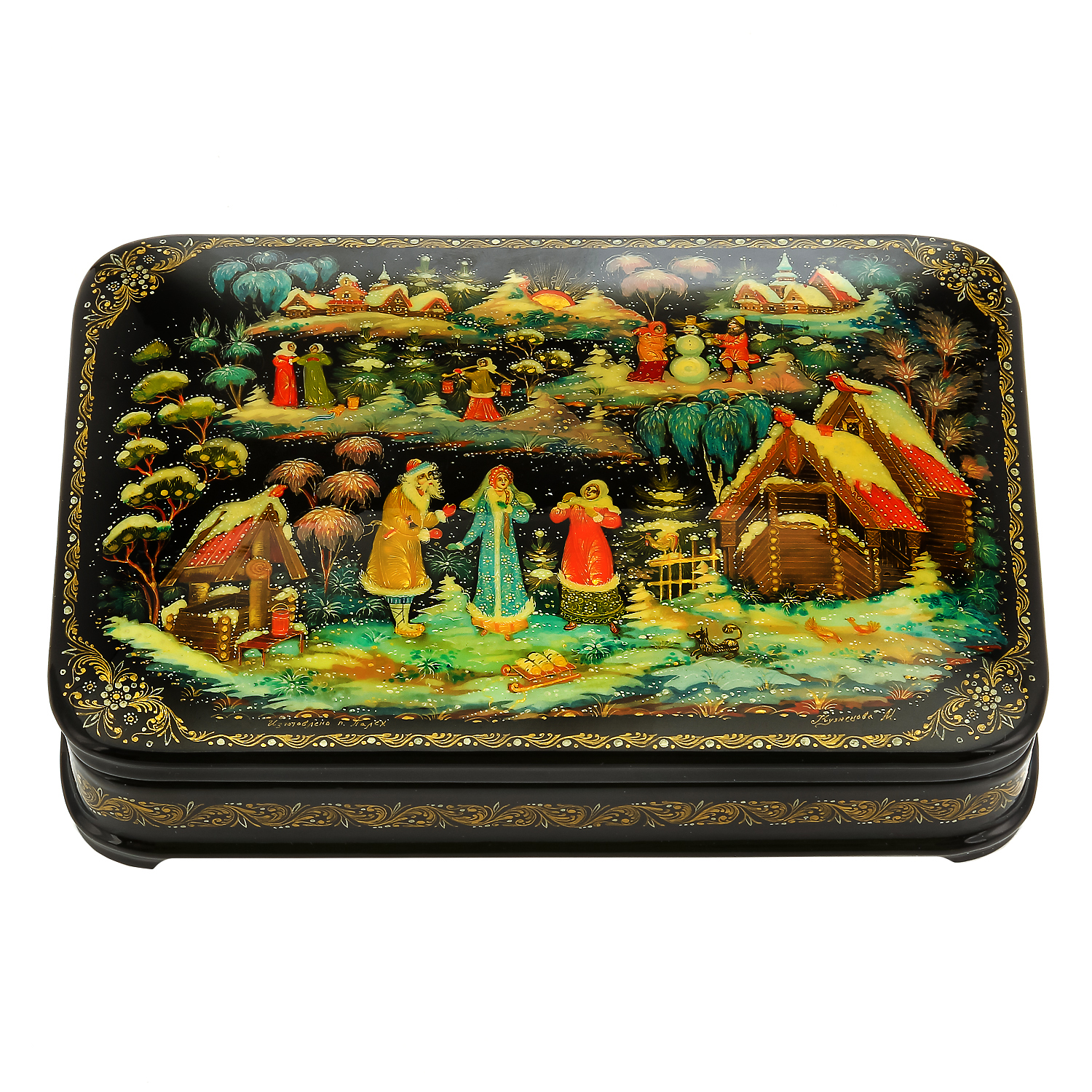 

Шкатулка с художественной росписью «Снегурочка»