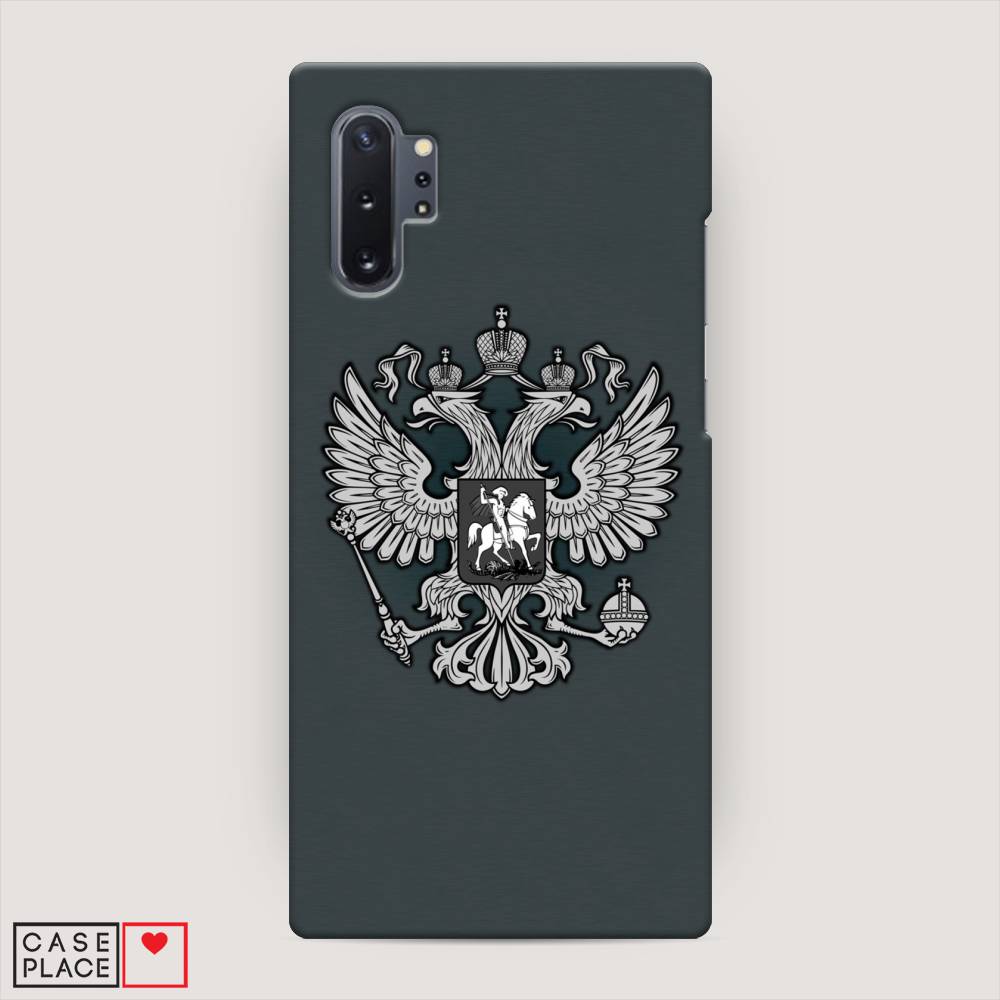 фото Пластиковый чехол "герб россии серый" на samsung galaxy note 10 + awog