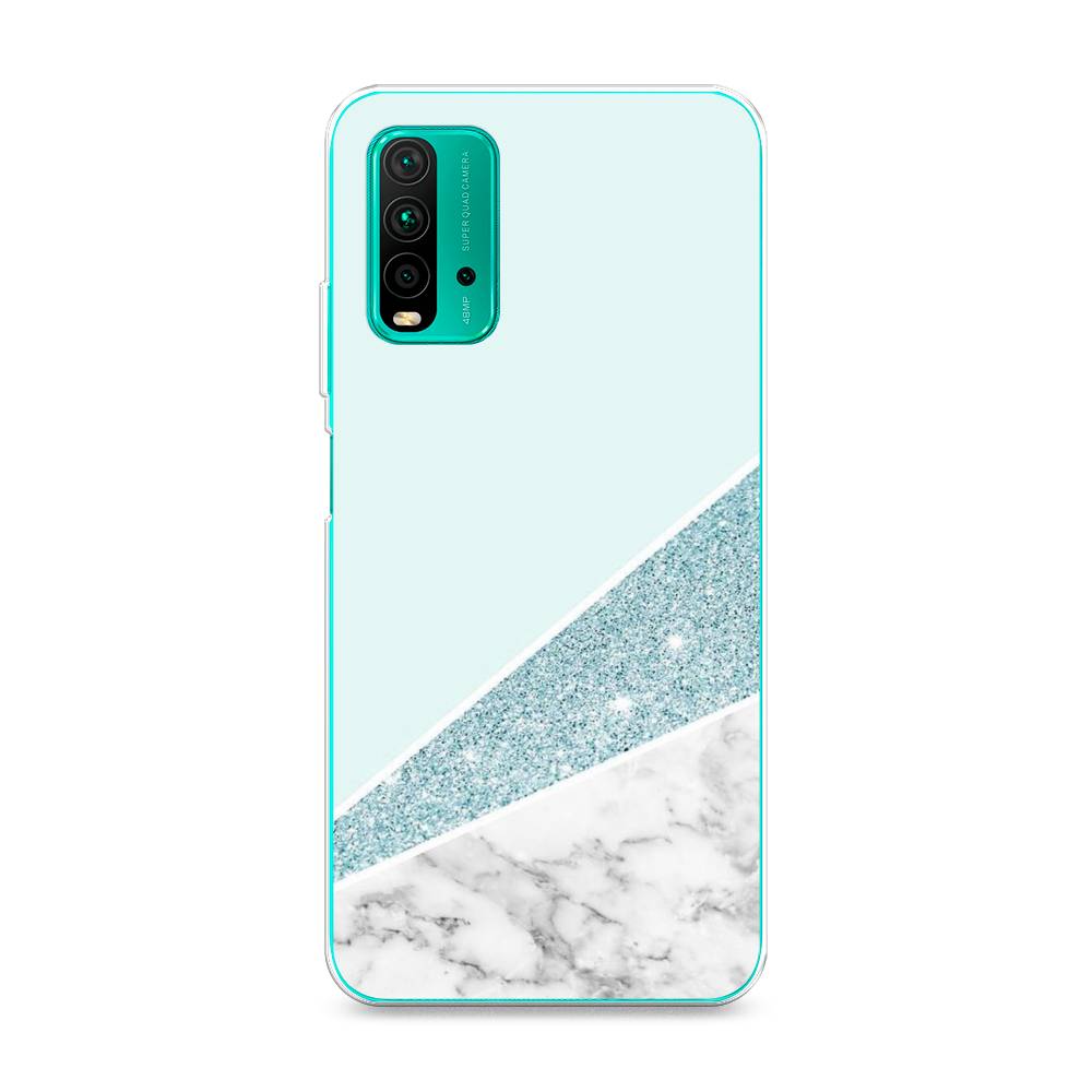 

Чехол Awog на Xiaomi Redmi 9T "Мрамор с голубыми блестками", Разноцветный, 39850-3