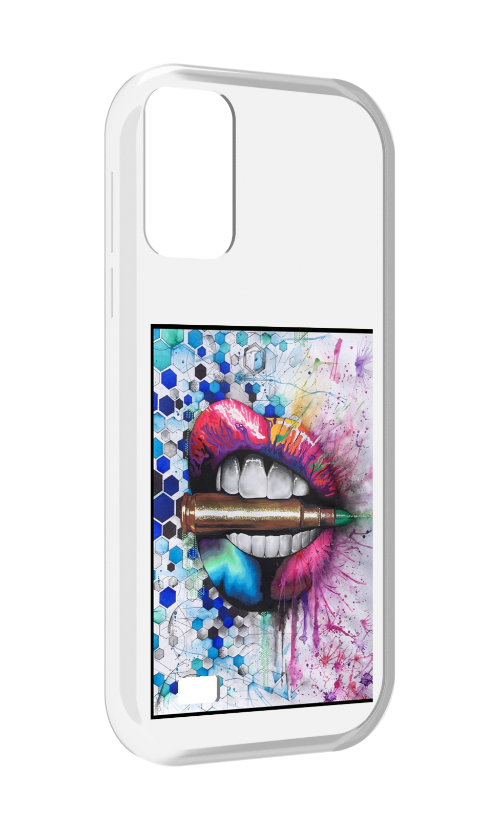 

Чехол MyPads разноцветные губы с пулей для Oukitel C31, Прозрачный, Tocco