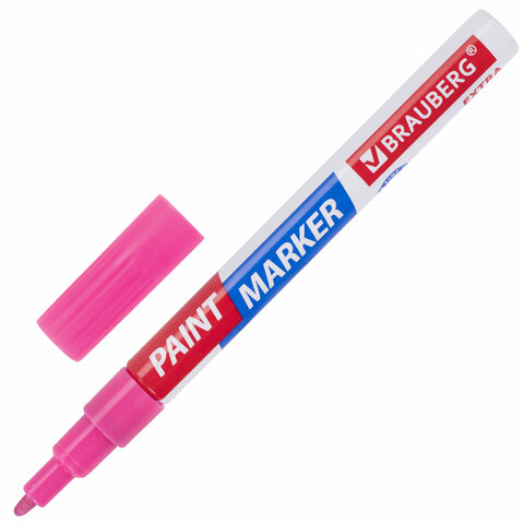 

Маркер-краска лаковый EXTRA (paint marker) 2 мм, РОЗОВЫЙ, УСИЛЕННАЯ НИТРО-ОСНОВА, BRAUB