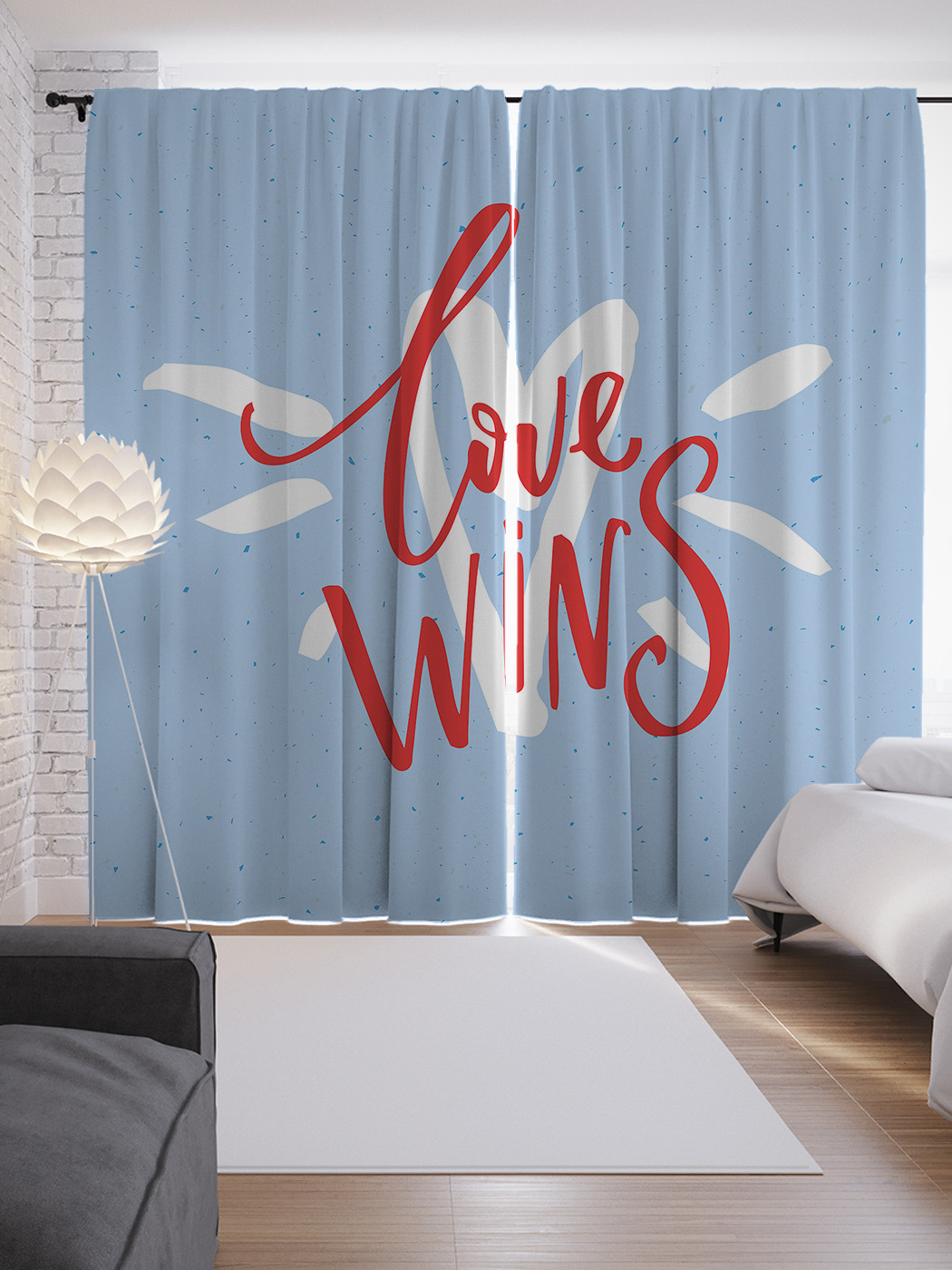 

Шторы JoyArty с фотопечатью "Любовь побеждает" из сатена, 290х265 см, Любовь побеждает