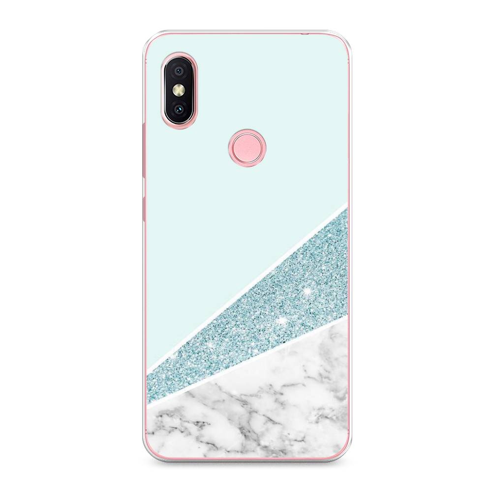 

Чехол Awog на Xiaomi Redmi S2 (Redmi Y2) "Мрамор с голубыми блестками", Разноцветный, 33650-3