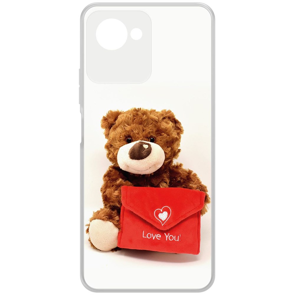 

Чехол-накладка Krutoff Clear Case Медвежонок тебя любит для Realme C30s, Прозрачный