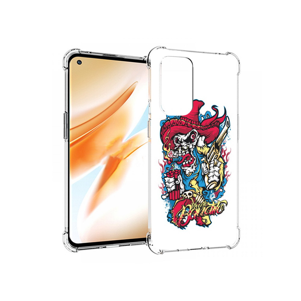 

Чехол MyPads Tocco для OnePlus 9 Pro нарисованный скелет с писталетом (PT159597.127.513), Прозрачный, Tocco