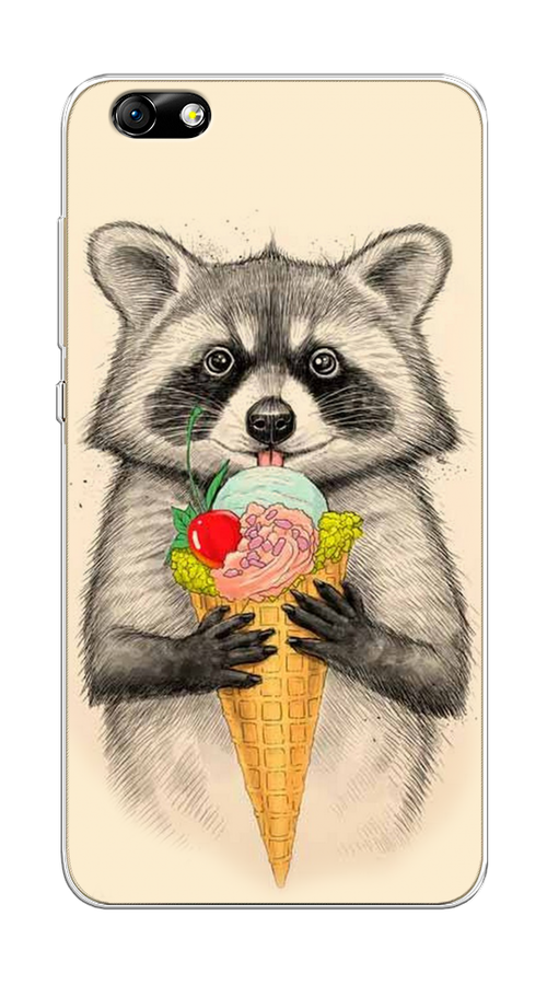 

Чехол Awog на Honor 4X "Енот с мороженым", Разноцветный, 63550-10