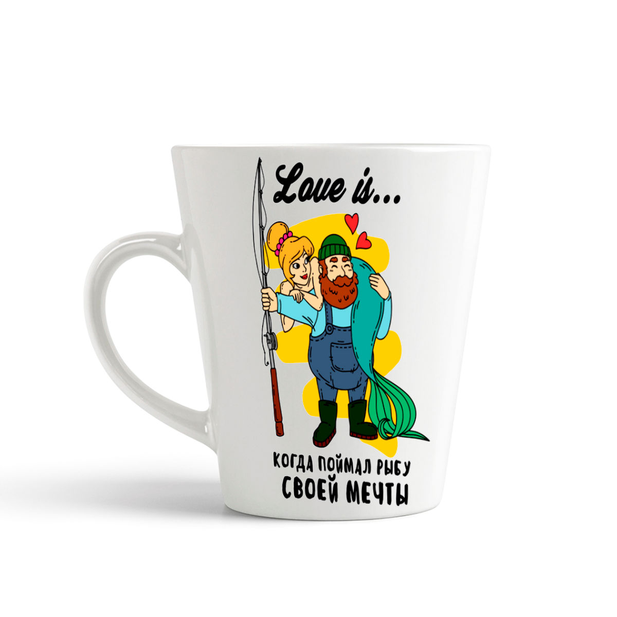 

Конусная кружка CoolPodarok Love is...когда поймал рыбу своей мечты