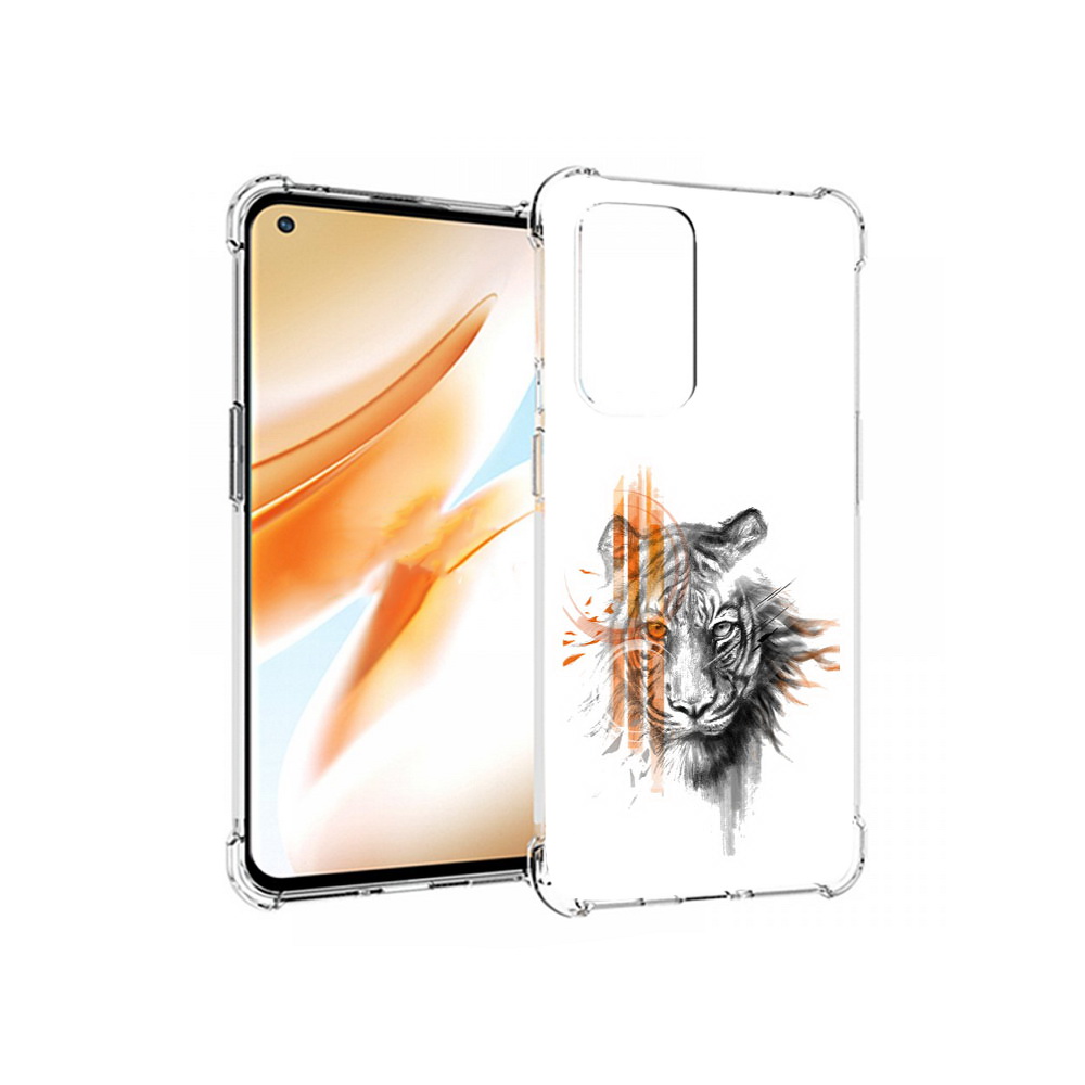 

Чехол MyPads Tocco для OnePlus 9 Pro огненный тигр (PT159597.127.526), Прозрачный, Tocco