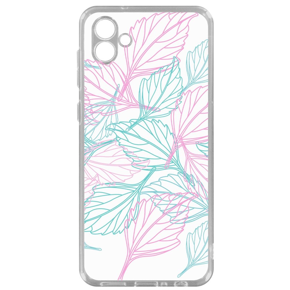 

Чехол-накладка Krutoff Clear Case Листья паттерн для Samsung Galaxy A04 (A045), Прозрачный