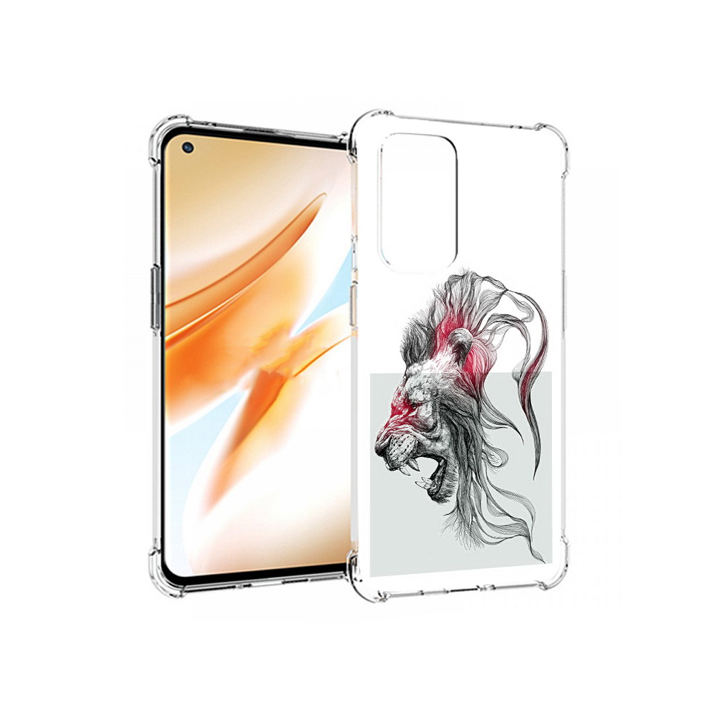 

Чехол MyPads Tocco для OnePlus 9 Pro разъяренный лев (PT159597.127.576), Прозрачный, Tocco
