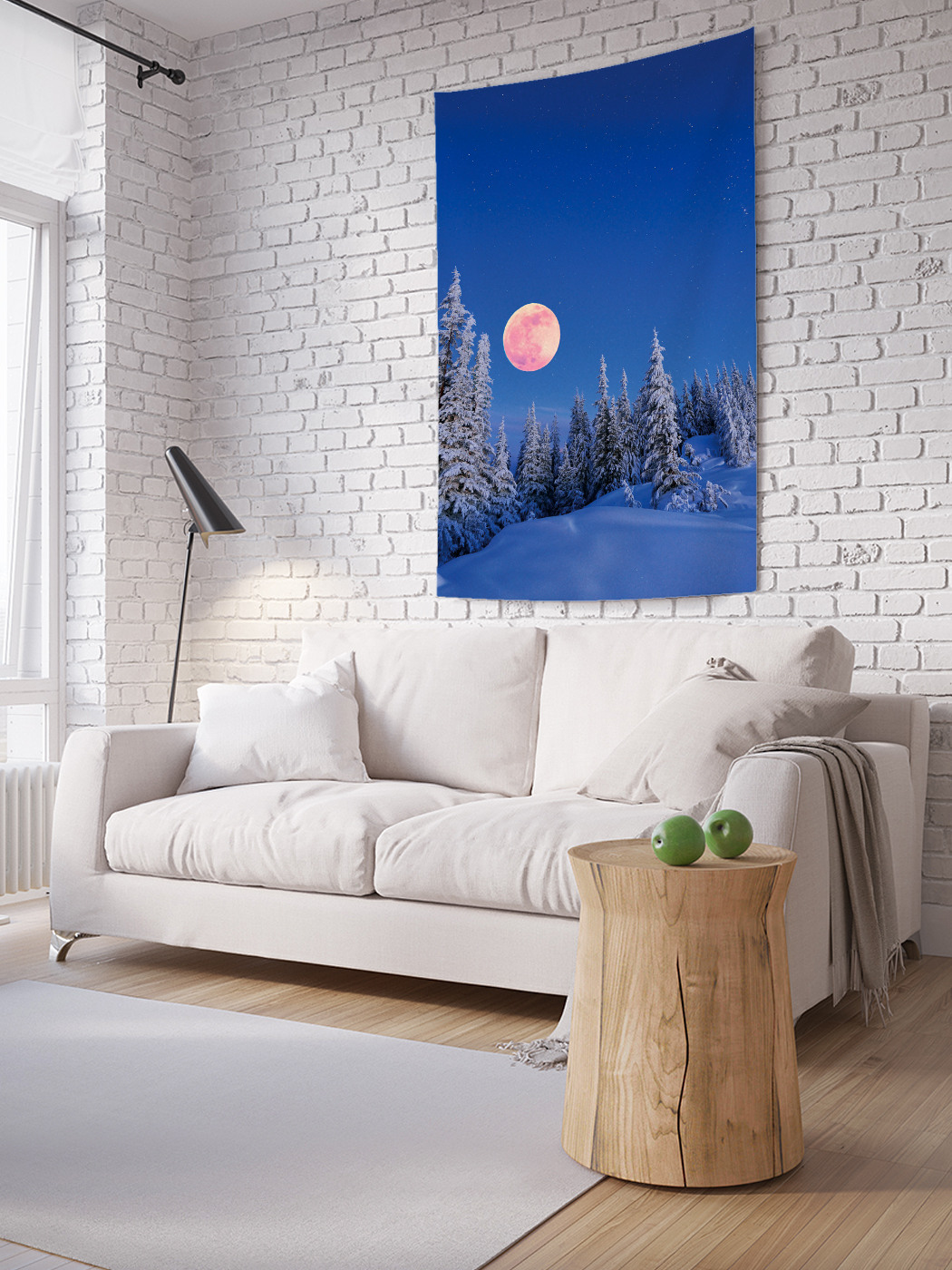 

Вертикальное фотопанно на стену JoyArty Лунная зима 100x150 см, Лунная зима