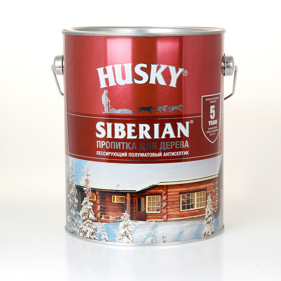 Пропитка для дерева HUSKY SIBERIAN полуматовая белая 2,7л