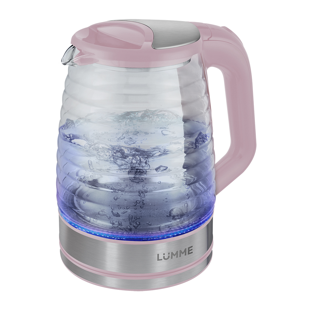 Чайник электрический LUMME LU-165 2.2 л розовый, серебристый чайник электрический lumme lu 166 2 л белый розовый