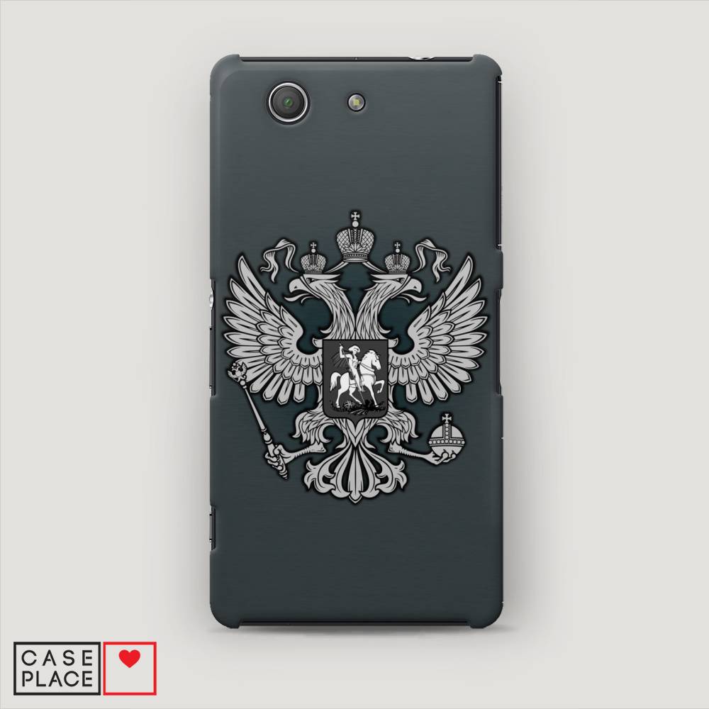 фото Пластиковый чехол "герб россии серый" на sony xperia z3 compact awog