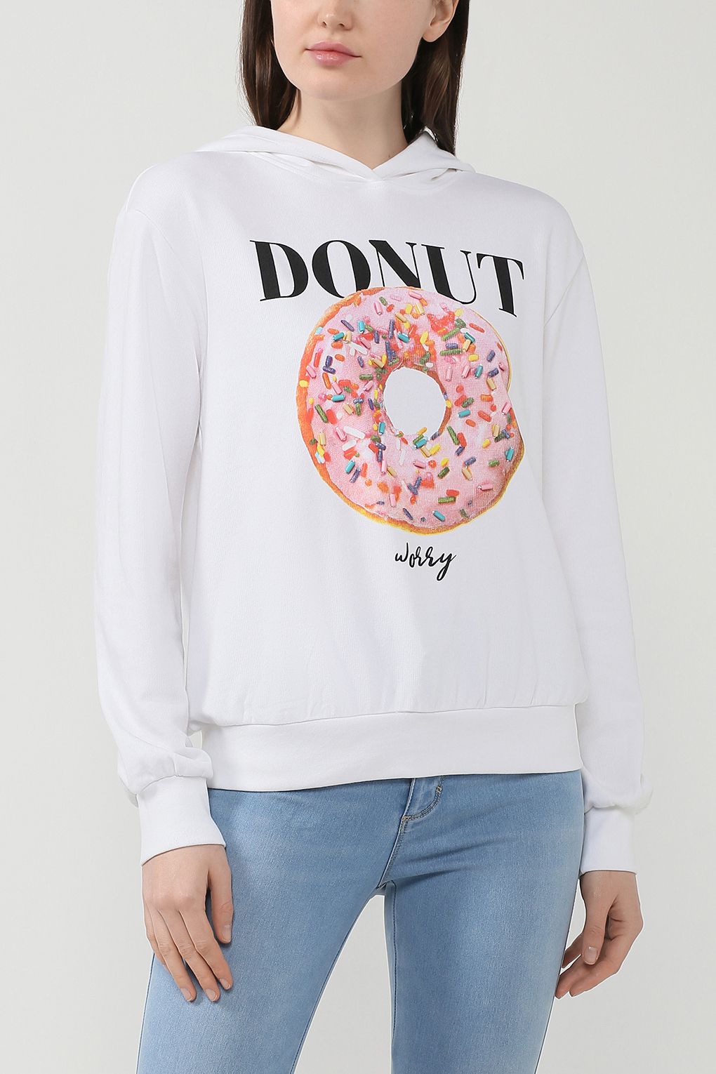 

Толстовка женская ONLY 15203117 белая XS, 15203117