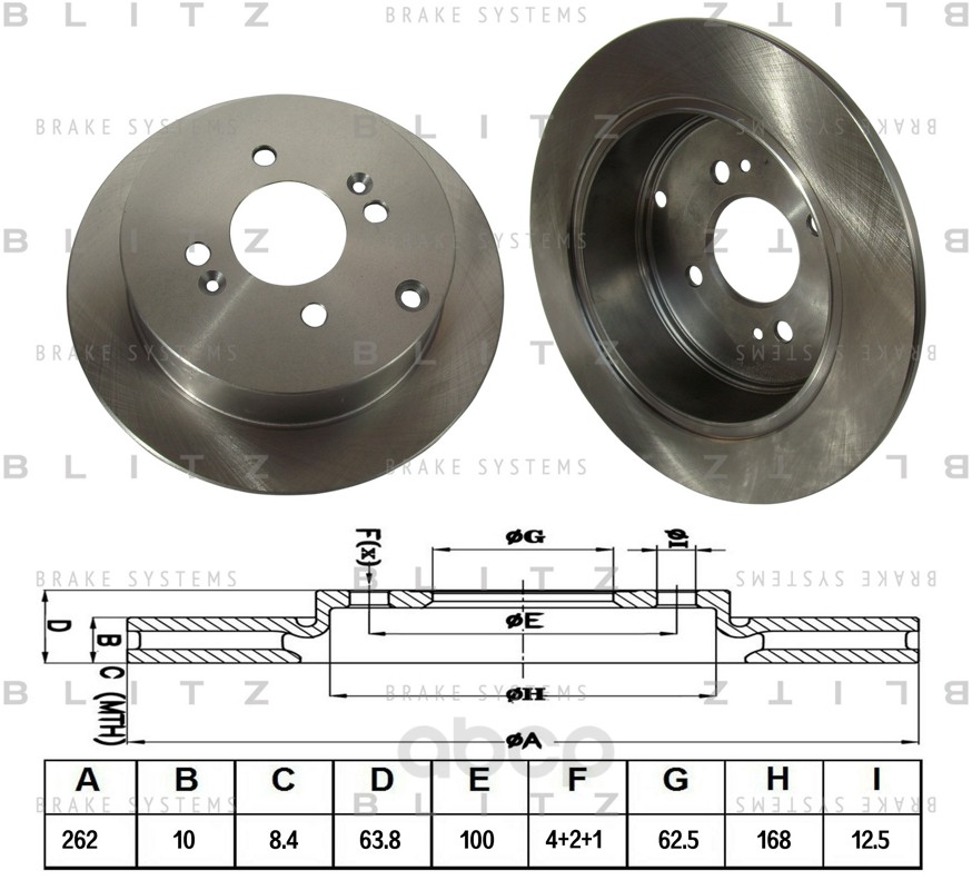 

Тормозной Диск Blitz Для Hyundai Accent, Getz, I20 2002-/Kia Rio Ii 2005- Bs0255