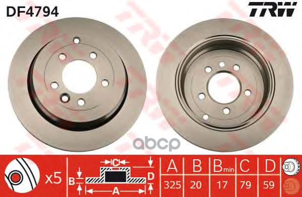 

Trw Df4794 Диск Тормозной Задн Land Rover: Discovery Iii 04-, Range Rover Sport 05-