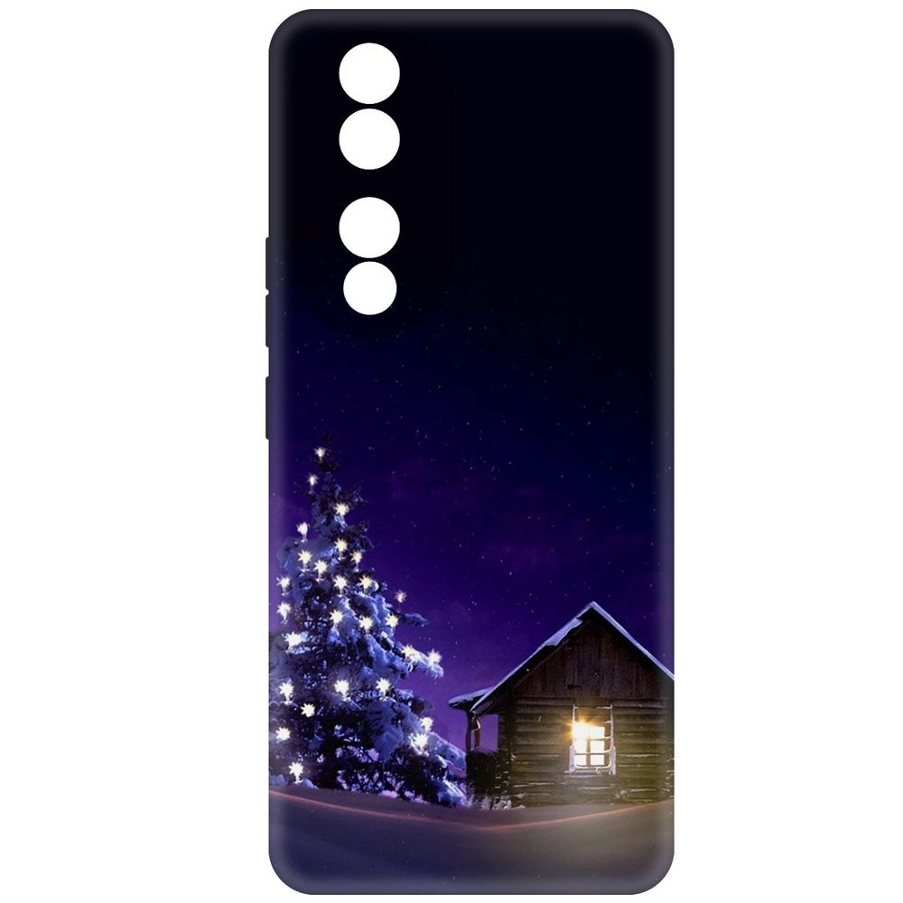

Чехол-накладка Krutoff Soft Case Зимний домик для Honor 90 черный