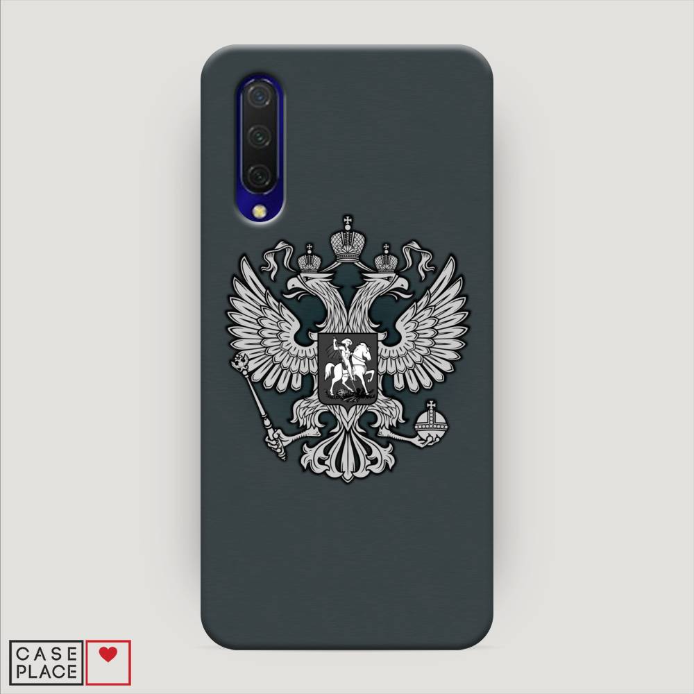 фото Пластиковый чехол "герб россии серый" на xiaomi mi 9 lite awog